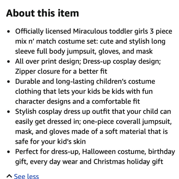 Miraculous Ladybug 4T Girls Cosplay Jumpsuit Gloves and Mask 3 Piece Costume Set - Picture 7 of 8